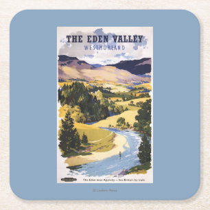 Fisherman in the Eden Valley Square Paper Coaster