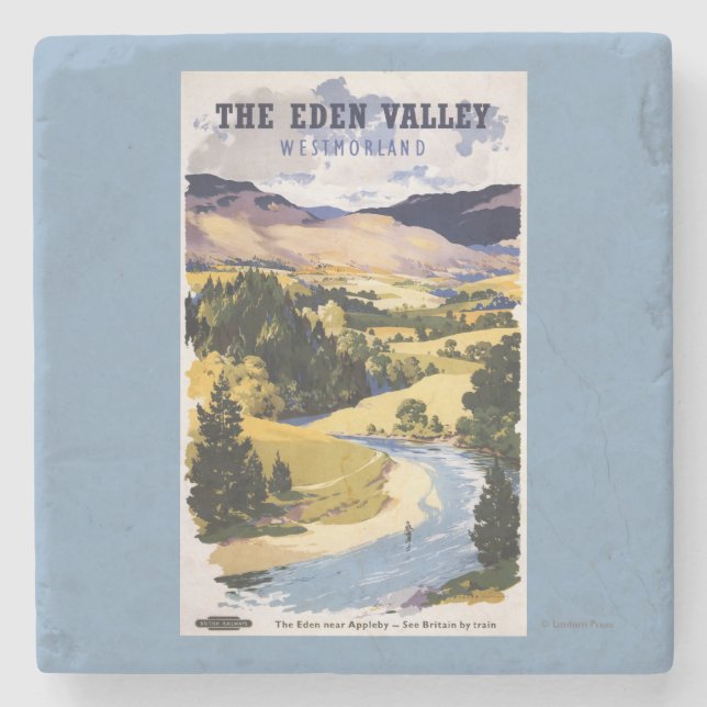 Fisherman in the Eden Valley Stone Coaster (Front)