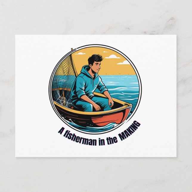 Fisherman in the making postcard (Front)