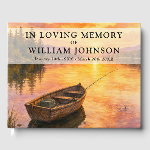 Fisherman Lake Elegant Celebration of Life Funeral Guest Book