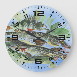 Fisherman Man Cave Cottage Acrylic Wall Clock