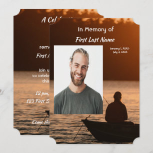 Fisherman Memorial Keepsake Customise Invitation