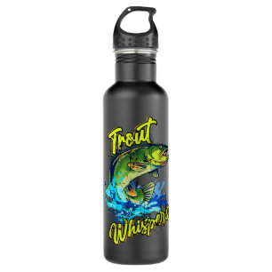 Fisherman Motif Trout Wisperer Fly Fishing  710 Ml Water Bottle