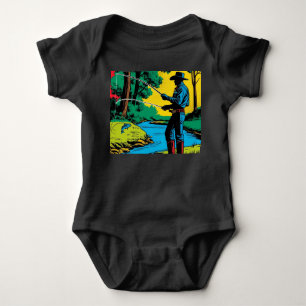 Fisherman on Riverbank Baby Bodysuit