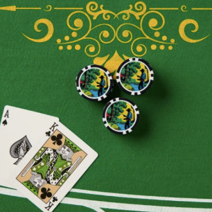 Fisherman on Riverbank Poker Chips