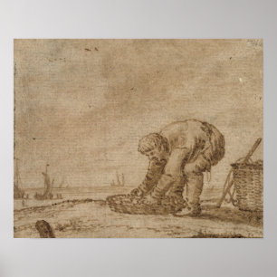 Fisherman on the Sea Shore, 1623 Poster