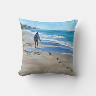 Fisherman on Turtle Beach Pillow