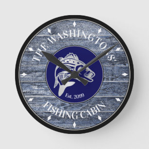 Fisherman or Family Cabin Wall Clock