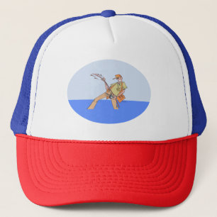 Fisherman partriotic trucker hat