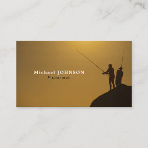 Fisherman Portrait, Fisherman, Fishing Tackle Shop Business Card