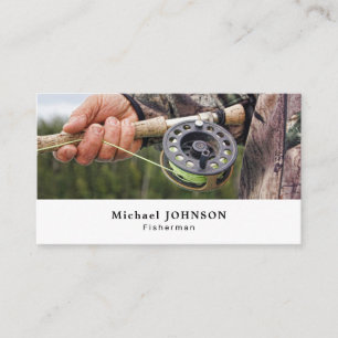 Fisherman Portrait, Fisherman Fishing Tackle Store Business Card