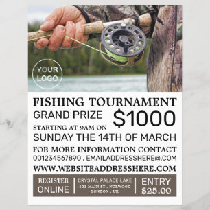 Fisherman Portrait, Fishing Tournament Event Flyer