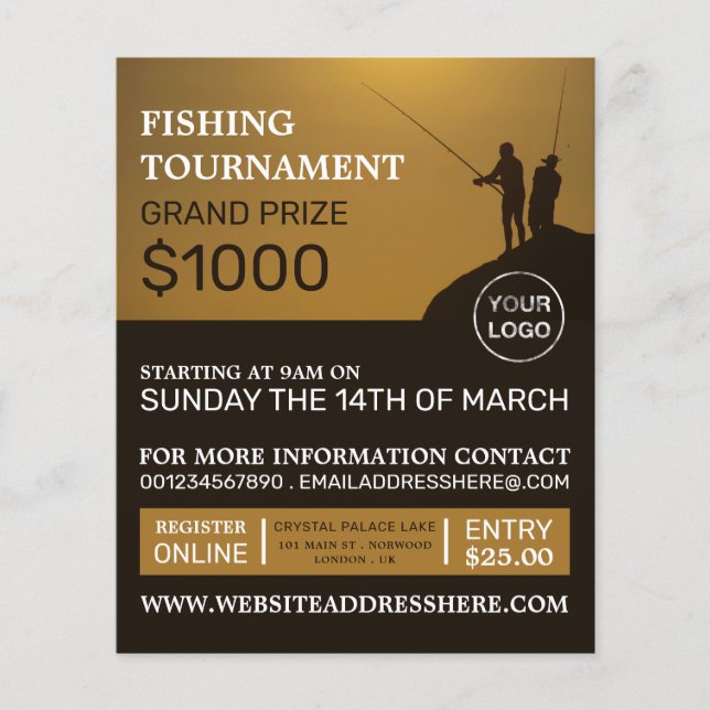 Fisherman Portrait, Fishing Tournament Event Flyer (Front)