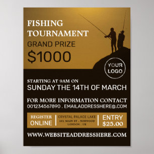 Fisherman Portrait, Fishing Tournament Event Poster