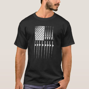 Fisherman Pride Us Flag Fishing Hook Proud Fisherm T-Shirt