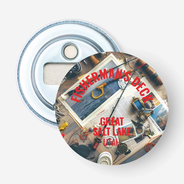  Fisherman’s Deck Button Bottle Opener (Front)