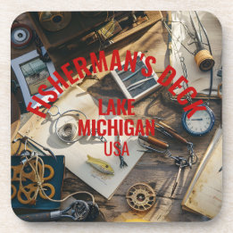Fisherman’s Deck personalised plastic coaster