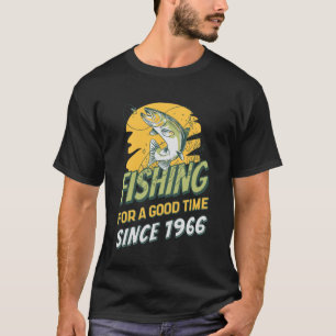 Fisherman Since 1966 Angler 60th Birthday Fishing  T-Shirt