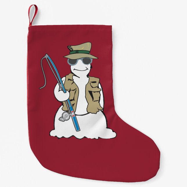 fisherman snowman  stocking (Front)