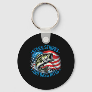 Fisherman Stars Stripes And B Bites B Fishing Key Ring