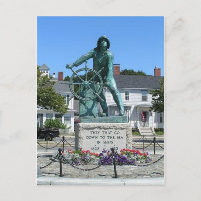 fisherman statue postcard (Front)