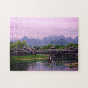 Fisherman & Sunset - famous Landscapes /China Jigsaw Puzzle