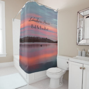 Fisherman Sunset Personalised Lake Shower Curtain