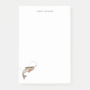 Fisherman watercolor trout Personalised  Post-it Notes