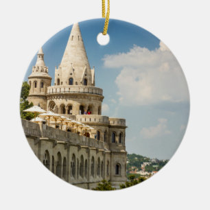 Fisherman's Bastion in Budapest, Hungary Ceramic Tree Decoration