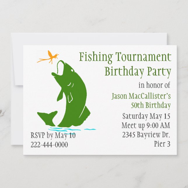 Fisherman's Birthday Party Invitation (Front)