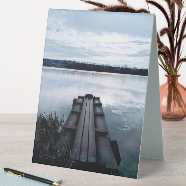 Fisherman's bridge of the Dnieper river with reeds (In SItu (Table))