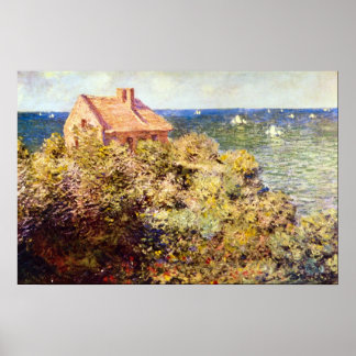 Fisherman's Cottage on a Cliff by Claude Monet Poster