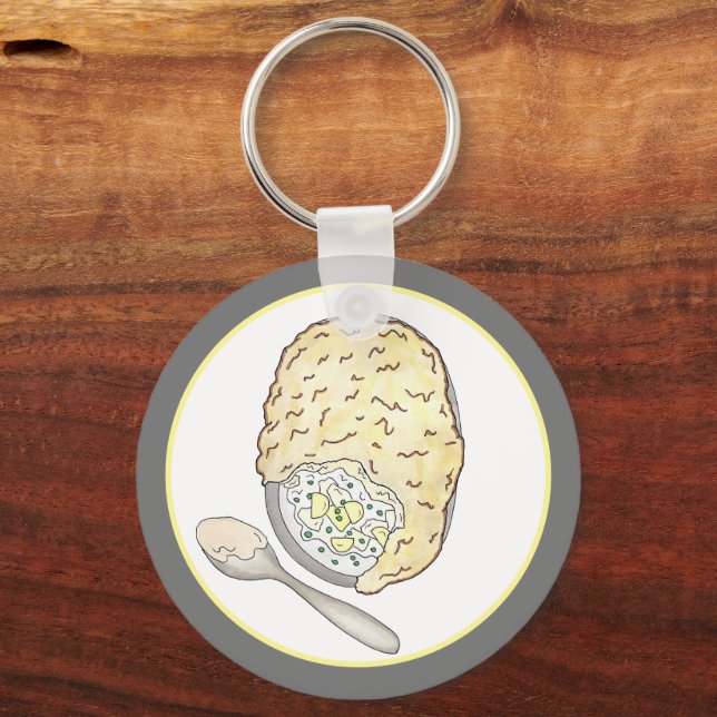 Fisherman's Fish Pie UK British Pub Food Cuisine Key Ring (Back)