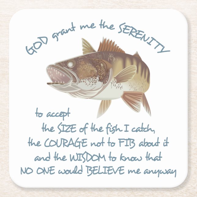 Fisherman's Prayer Square Paper Coaster (Front)