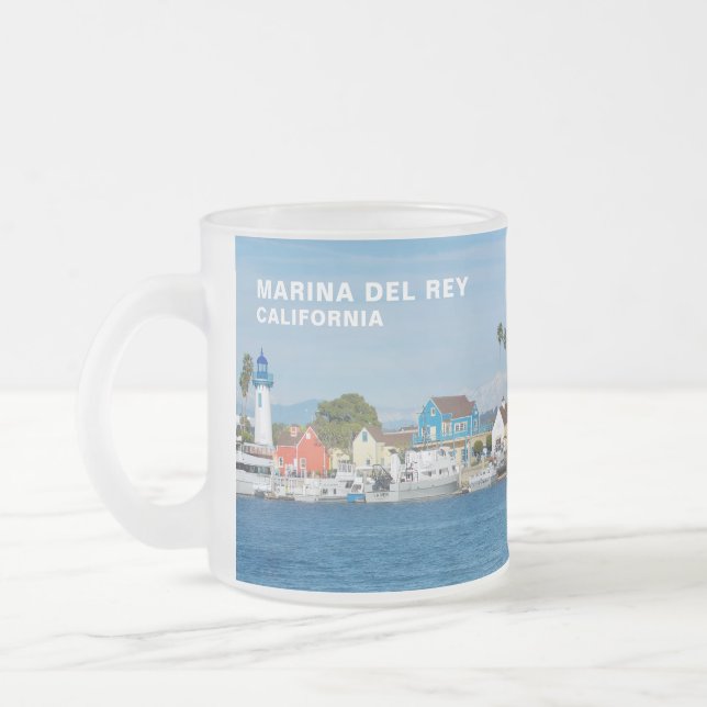 Fisherman's Village - Marina Del Rey, CA Frosted Glass Coffee Mug (Left)