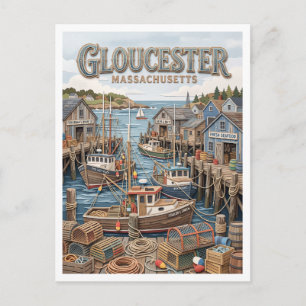 Fisherman's Wharf Gloucester Massachusetts Postcard