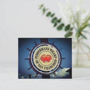 Fisherman's Wharf Pier Port Sign Famous City Holiday Postcard