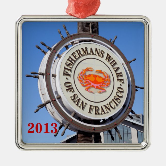 Fishermans Wharf San Francisco Metal Tree Decoration (Front)
