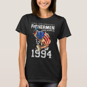 Fishermen Are Born In 1994 Fishing US Flag 28th Bi T-Shirt