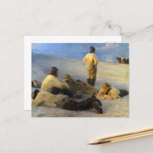 Fishermen at Skagen Beach by Peder Severin Kroyer Postcard