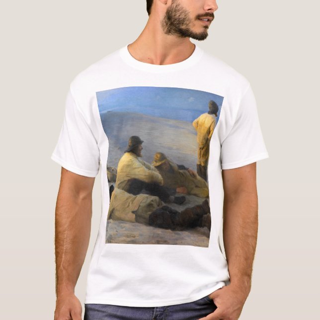 Fishermen at Skagen Beach by Peder Severin Kroyer T-Shirt (Front)