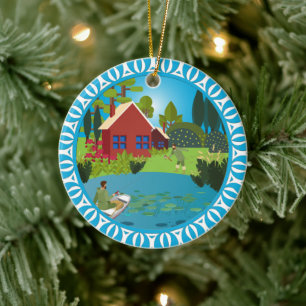 Fishermen Ceramic Tree Decoration