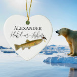 Fishermen Fly Fishing Ceramic Tree Decoration<br><div class="desc">" Hooked" Fishermen Flyfishing Trout Flies Watercolor. Personalised Fly Fisherman's  Ornaments are great gifts for men,  women,  and kids (and you,  too,  of course!).</div>