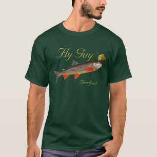 Fishermen Fly Fishing Trout Flies Watercolor T-Sh T-Shirt