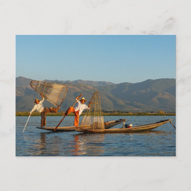 Fishermen from Lake Inle in Myanmar postcard (Front)