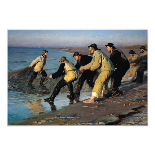 Fishermen Hauling a Net at the Skagen North Beach Photo Print (Front)