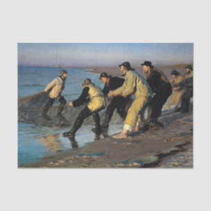 Fishermen Hauling a Net at the Skagen North Beach Tissue Paper