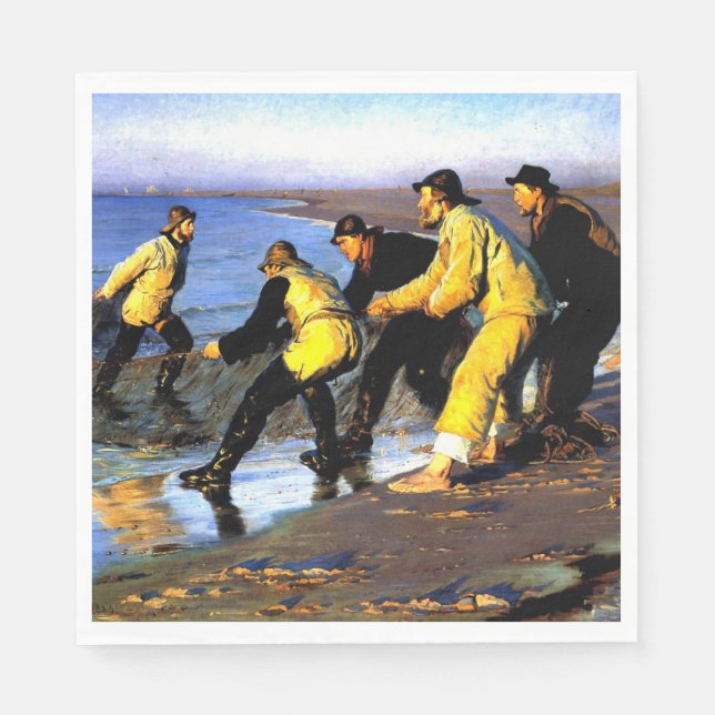 Fishermen Hauling the Net on Skagen's North Beach Napkin (Front)