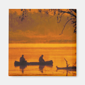 Fishermen in a canoe magnet
