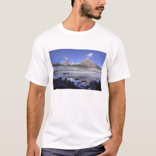 Fishermen in canoe on Waterfowl Lake, Banff T-Shirt